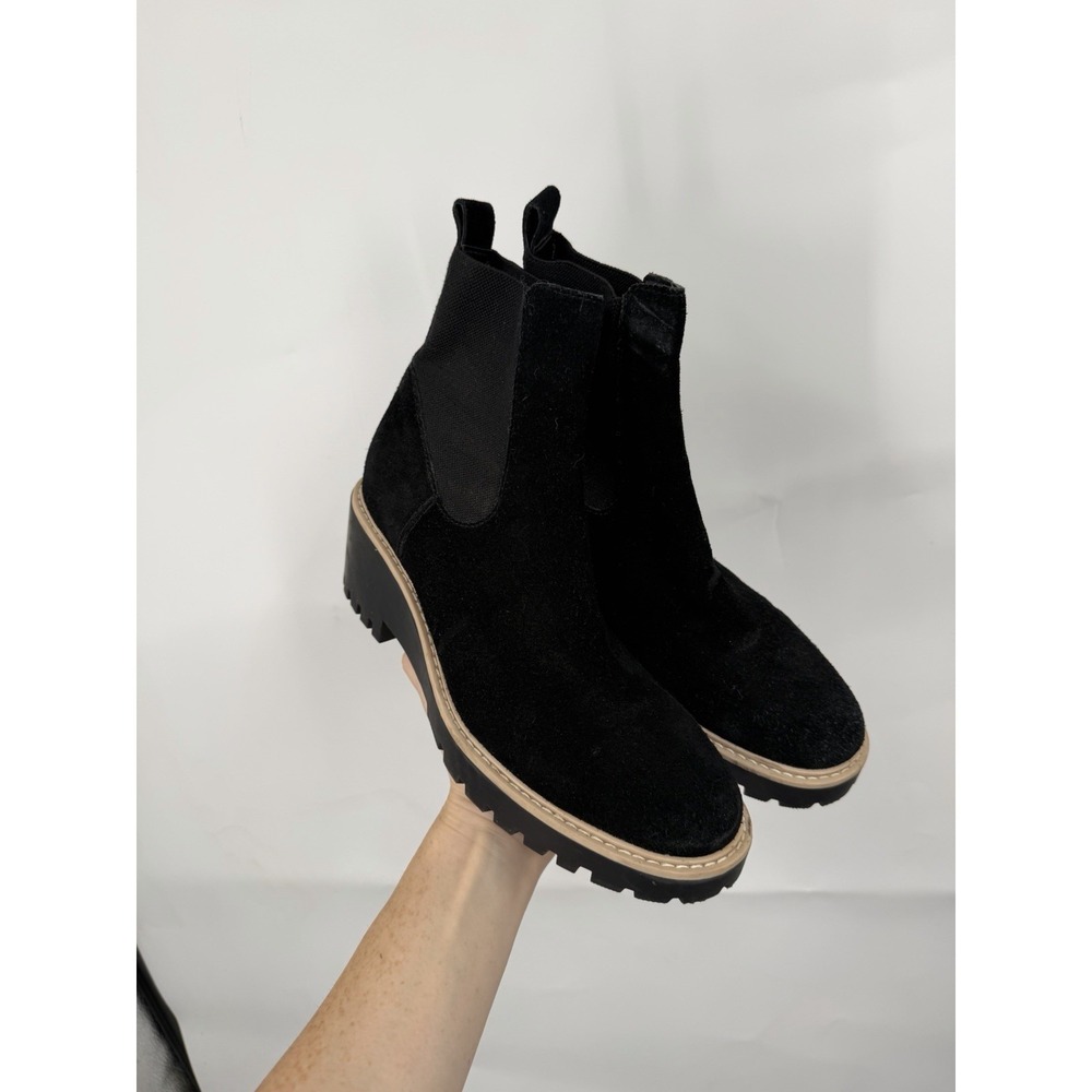 Dolce Vita Chelsea Boots Women's Size 9 Black Suede Ankle Boot Classic Pull-On